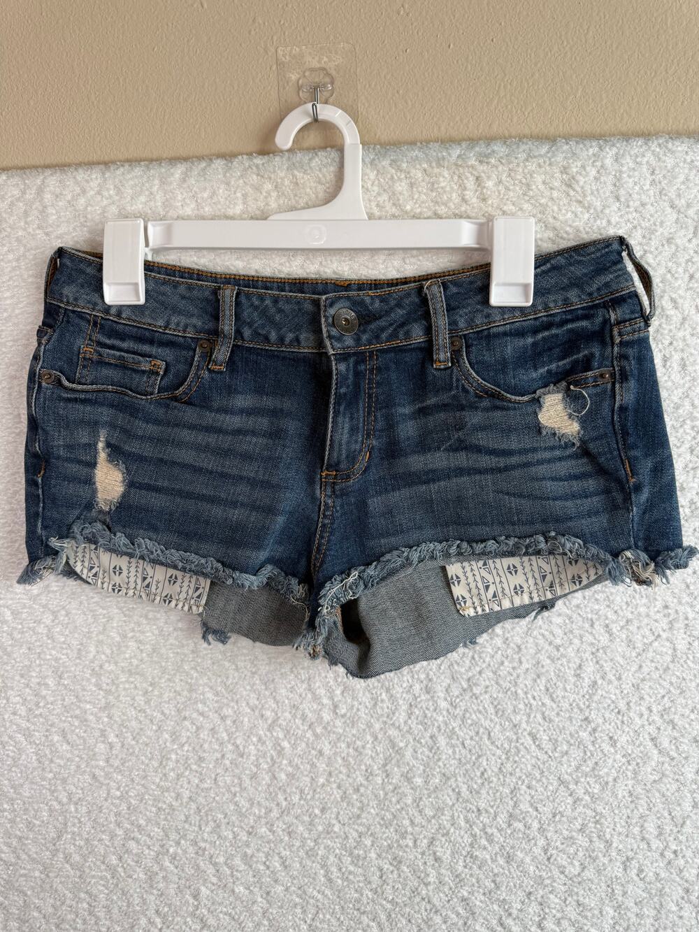 Bullhead black y2k distressed womens sz 9 denim short shorts dark wash low rise
